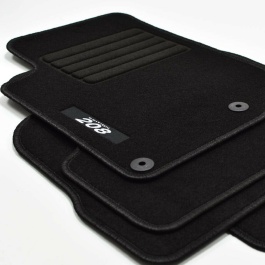 Alfombras de moqueta edition velour a medida para Peugeot 208 I desde 2012 a 2019 con logo 208