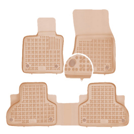 Alfombrillas de goma BMW X5 F15 tipo cubeta 3D beige