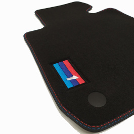 Alfombras Alfombrillas a medida en moqueta Premium con logo para BMW serie 1 F20 F21 desde 2011 hasta 2018