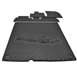 Conjunto de Alfombra de maletero y alfombrillas de goma para Peugeot Rifter L2 (modelo largo) 2019-